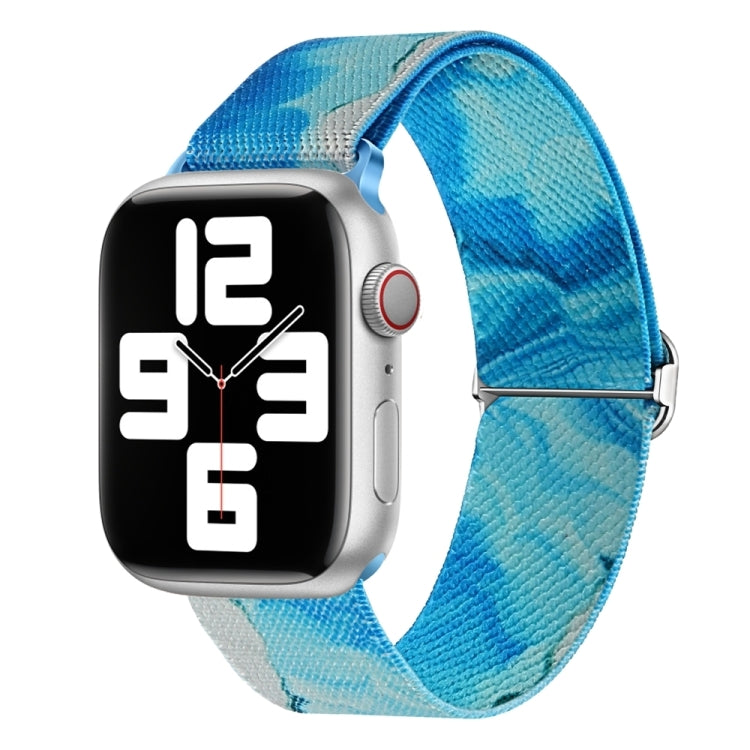 For Apple Watch Ultra 2 49mm Painted Pattern Nylon Replacement Watch Band(Ocean Blue) - Watch Bands by PMC Jewellery | Online Shopping South Africa | PMC Jewellery | Buy Now Pay Later Mobicred