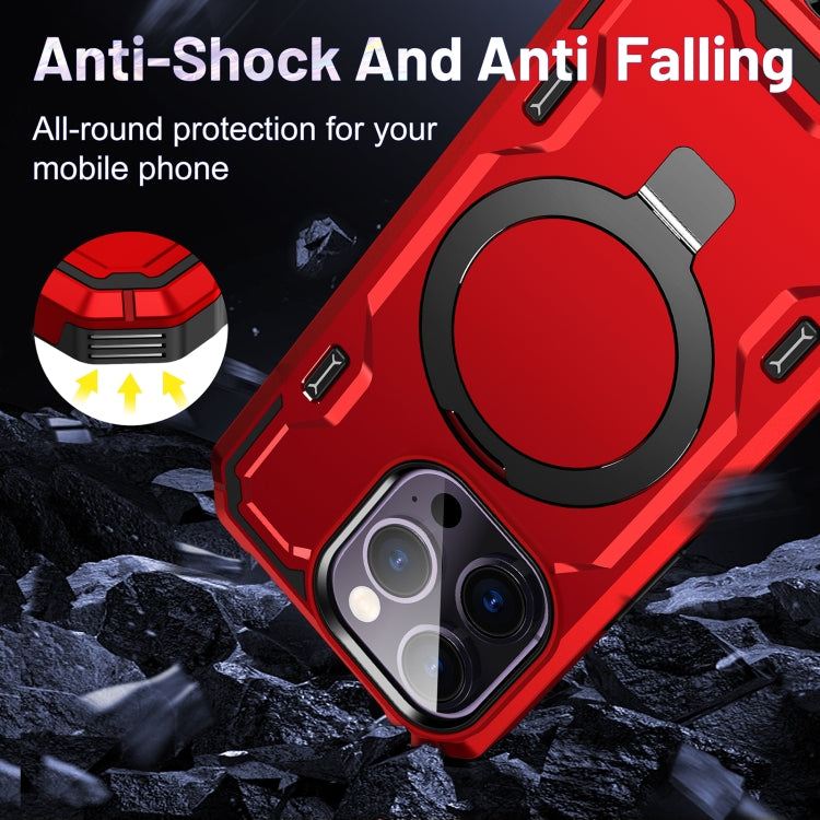 For iPhone 12 / 12 Pro Patronus MagSafe Magnetic Holder Phone Case(Red) - iPhone 12 / 12 Pro Cases by PMC Jewellery | Online Shopping South Africa | PMC Jewellery