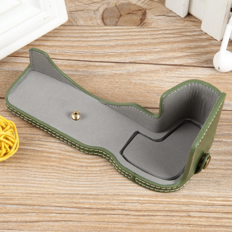 For Canon EOS R8 1/4 inch Thread PU Leather Camera Half Case Base(Green) - Half Case by PMC TechLife | Online Shopping South Africa | PMC TechLife | Buy Now Pay Later Mobicred