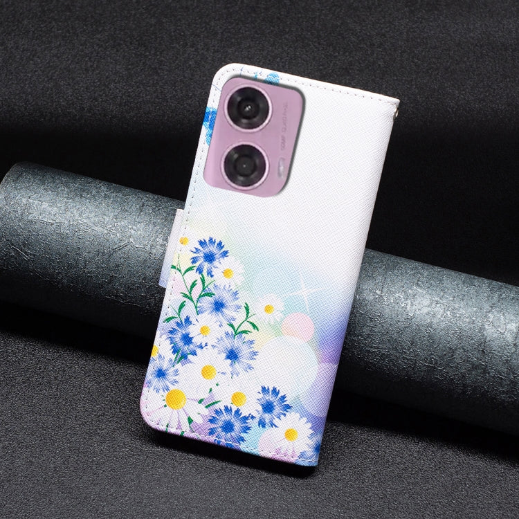 For Motorola Moto G34 5G Colored Drawing Pattern Leather Phone Case(Butterfly Love) - Motorola Cases by PMC TechLife | Online Shopping South Africa | PMC TechLife | Buy Now Pay Later Mobicred