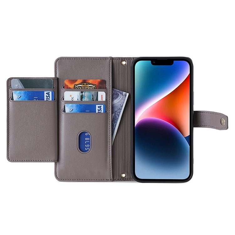 For Infinix Note 40 Pro 5G Sheep Texture Cross-body Zipper Wallet Leather Phone Case(Grey) - Infinix Cases by PMC TechLife | Online Shopping South Africa | PMC TechLife | Buy Now Pay Later Mobicred