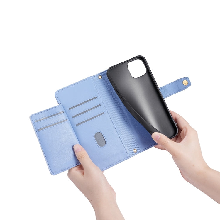 For Tecno Pova 5 Pro Sheep Texture Cross-body Zipper Wallet Leather Phone Case(Blue) - Tecno Cases by PMC TechLife | Online Shopping South Africa | PMC TechLife | Buy Now Pay Later Mobicred