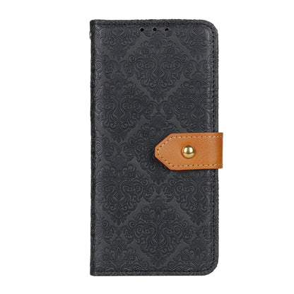 For iPhone 16 European Floral Embossed Leather Phone Case(Black) - iPhone 16 Cases by PMC Jewellery | Online Shopping South Africa | PMC Jewellery | Buy Now Pay Later Mobicred