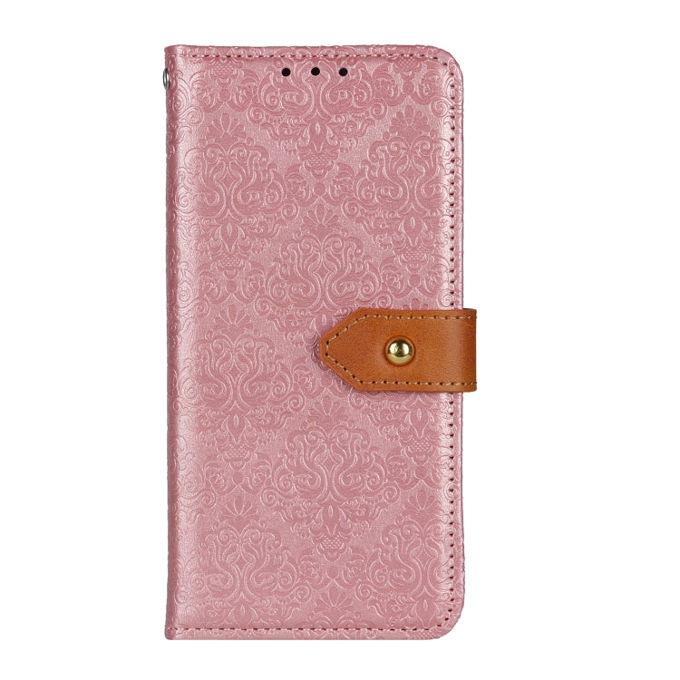 For iPhone 16e European Floral Embossed Leather Phone Case(Pink) - iPhone 16e Cases by PMC TechLife | Online Shopping South Africa | PMC TechLife | Buy Now Pay Later Mobicred