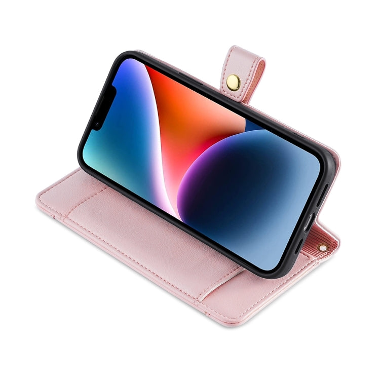 For Sharp Aquos sense8 Sheep Texture Cross-body Zipper Wallet Leather Phone Case(Pink) - More Brand by PMC TechLife | Online Shopping South Africa | PMC TechLife | Buy Now Pay Later Mobicred