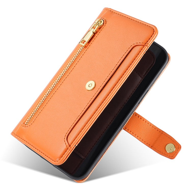 For Sharp Aquos R9 Sheep Texture Cross-body Zipper Wallet Leather Phone Case(Orange) - More Brand by PMC TechLife | Online Shopping South Africa | PMC TechLife | Buy Now Pay Later Mobicred
