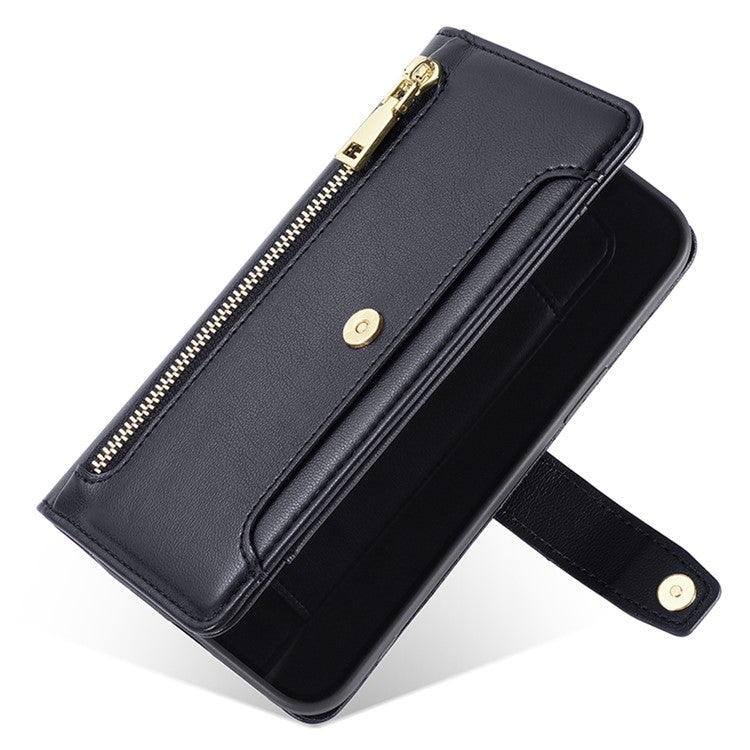For Sharp Aquos Wish4 Sheep Texture Cross-body Zipper Wallet Leather Phone Case(Black) - More Brand by PMC TechLife | Online Shopping South Africa | PMC TechLife | Buy Now Pay Later Mobicred