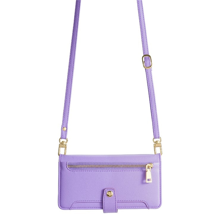 For Sharp Aquos Wish4 Sheep Texture Cross-body Zipper Wallet Leather Phone Case(Purple) - More Brand by PMC TechLife | Online Shopping South Africa | PMC TechLife | Buy Now Pay Later Mobicred