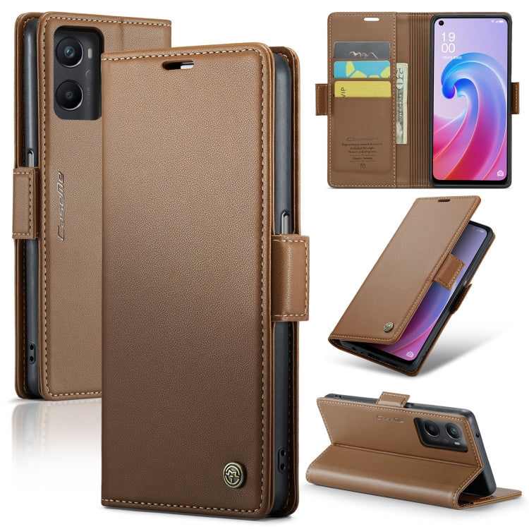 For Realme 9i 4G CaseMe 023 Butterfly Buckle Litchi Texture RFID Anti-theft Leather Phone Case(Brown) - Realme Cases by CaseMe | Online Shopping South Africa | PMC Jewellery | Buy Now Pay Later Mobicred