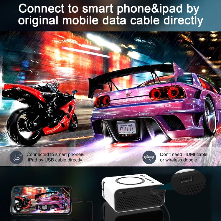 T300S 320x240 24ANSI Lumens Mini LCD Projector Supports Wired & Wireless Same Screen, Specification:AU Plug(Black) - Mini Projector by PMC TechLife | Online Shopping South Africa | PMC TechLife | Buy Now Pay Later Mobicred