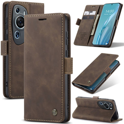 For Huawei P60 Art CaseMe 013 Multifunctional Horizontal Flip Leather Phone Case(Coffee) - Huawei Cases by CaseMe | Online Shopping South Africa | PMC Jewellery | Buy Now Pay Later Mobicred