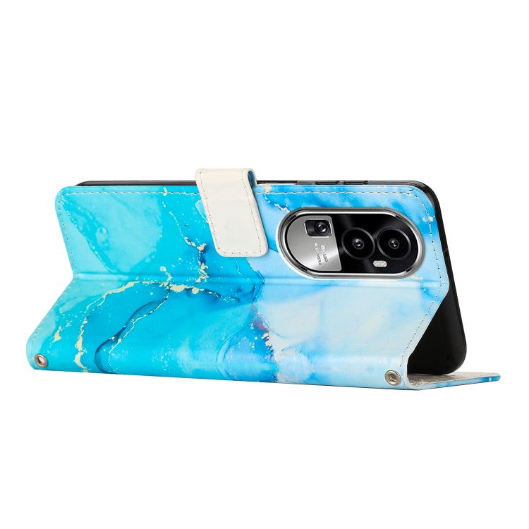 For OPPO Reno10 Pro+ Painted Marble Pattern Leather Phone Case(Blue Green) - OPPO Cases by PMC Jewellery | Online Shopping South Africa | PMC Jewellery | Buy Now Pay Later Mobicred