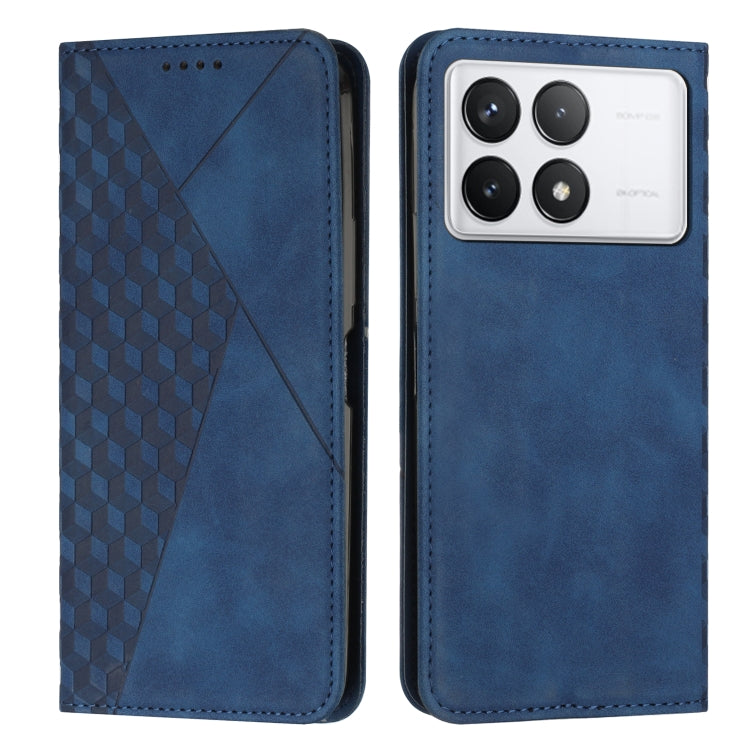 For Xiaomi Redmi K70 / K70 Pro Diamond Splicing Skin Feel Magnetic Leather Phone Case(Blue) - K70 Pro Cases by PMC Jewellery | Online Shopping South Africa | PMC Jewellery | Buy Now Pay Later Mobicred