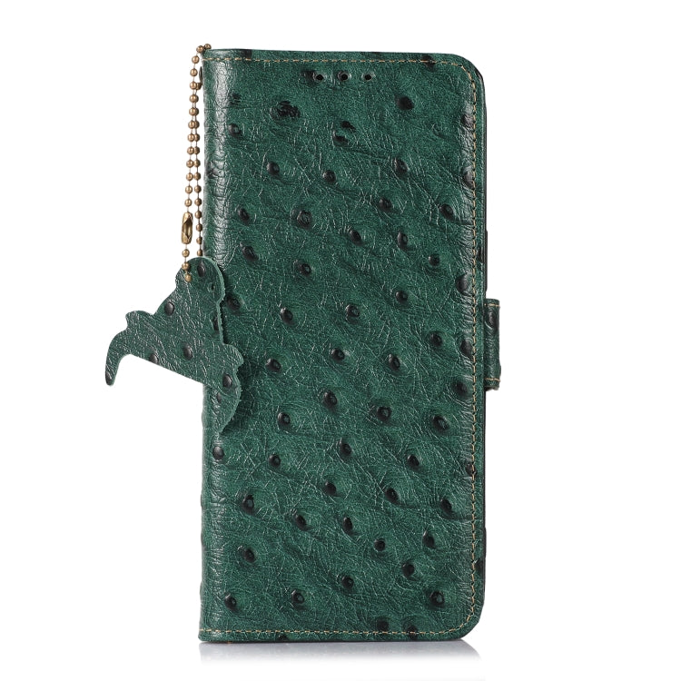 For Nokia XR21 Ostrich Pattern Genuine Leather RFID Phone Case(Green) - Nokia Cases by PMC TechLife | Online Shopping South Africa | PMC TechLife | Buy Now Pay Later Mobicred