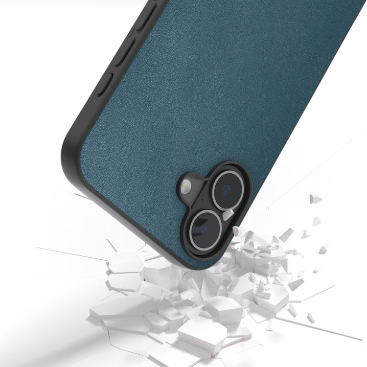 For iPhone 16 Plus ABEEL Genuine Leather Xiaoya Series Phone Case(Dark Green) - iPhone 16 Plus Cases by PMC TechLife | Online Shopping South Africa | PMC TechLife | Buy Now Pay Later Mobicred