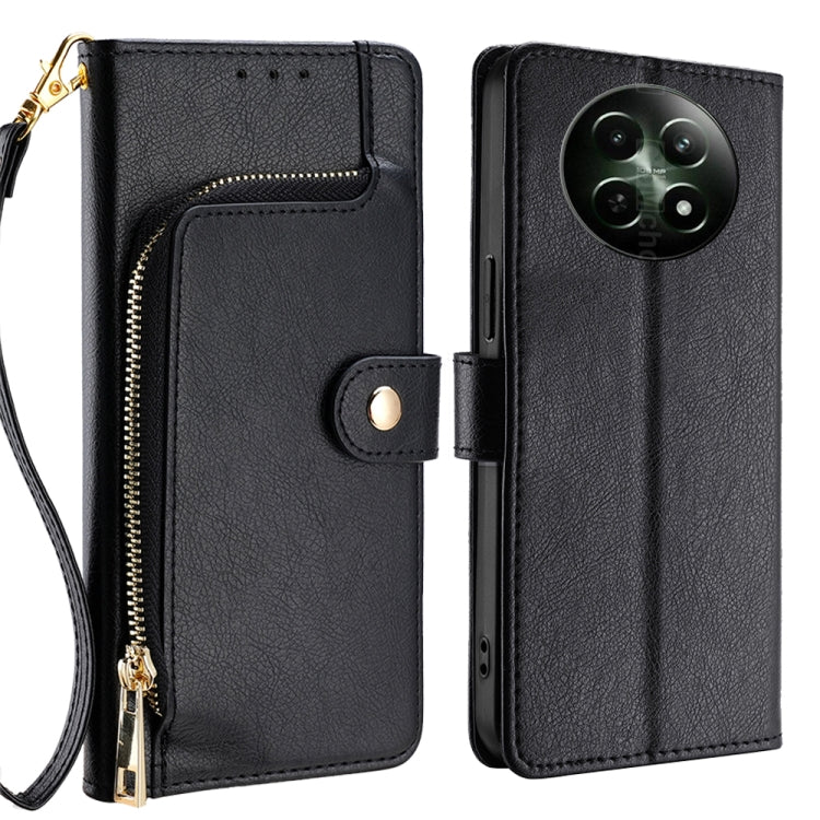 For Realme 12 5G Zipper Bag Leather Phone Case(Black) - Realme Cases by PMC TechLife | Online Shopping South Africa | PMC TechLife | Buy Now Pay Later Mobicred