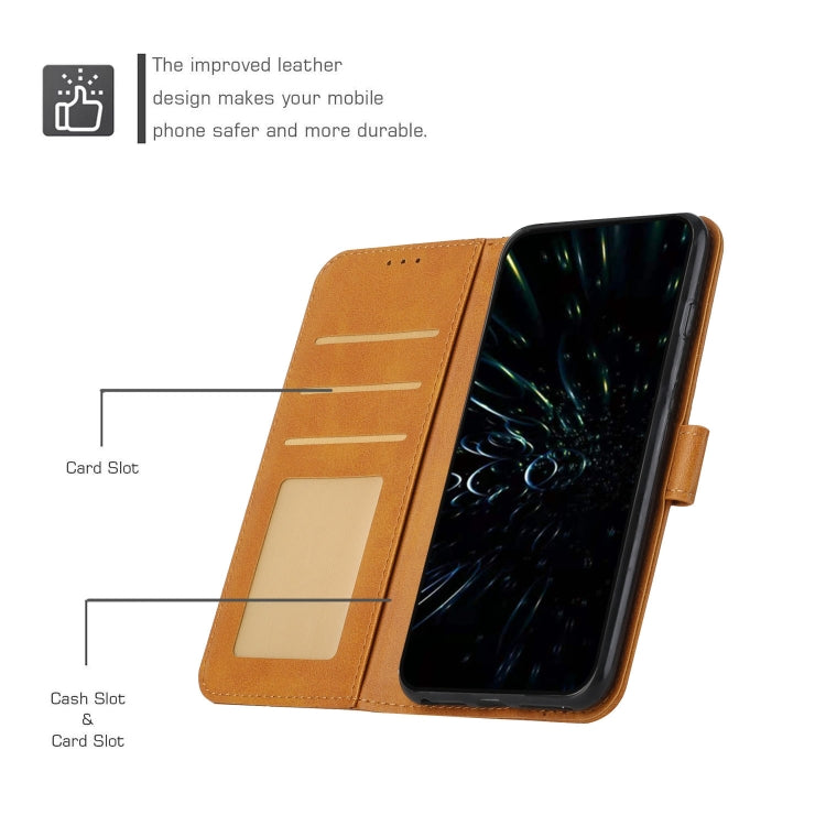 For Xiaomi Redmi K70 / K70 Pro Stitching Calf Texture Buckle Leather Phone Case(Yellow) - free shipping - PMC TechLife - Order now!