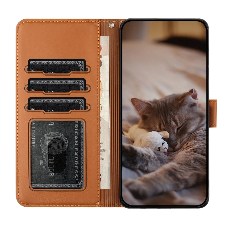 For iPhone 16 Pro Cat Embossing Pattern Leather Phone Case with Lanyard(Brown) - iPhone 16 Pro Cases by PMC Jewellery | Online Shopping South Africa | PMC Jewellery | Buy Now Pay Later Mobicred