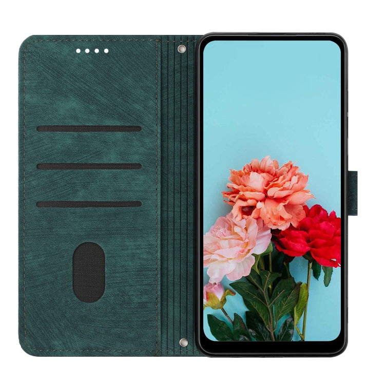 For Infinix Zero 30 4G Skin Feel Stripe Pattern Leather Phone Case with Lanyard(Green) - Infinix Cases by PMC TechLife | Online Shopping South Africa | PMC TechLife | Buy Now Pay Later Mobicred