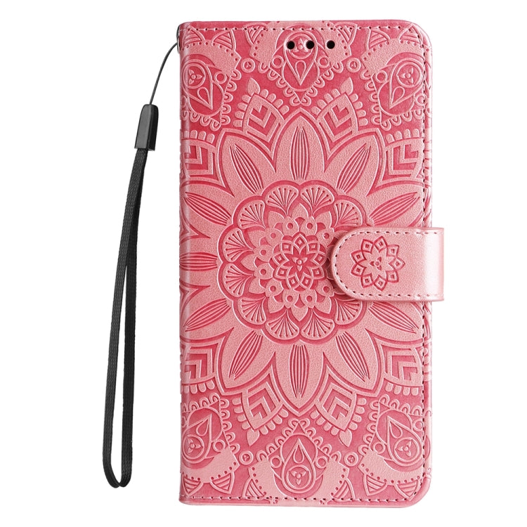 For iPhone 16 Plus Embossed Sunflower Leather Phone Case(Pink) - iPhone 16 Plus Cases by PMC TechLife | Online Shopping South Africa | PMC TechLife | Buy Now Pay Later Mobicred