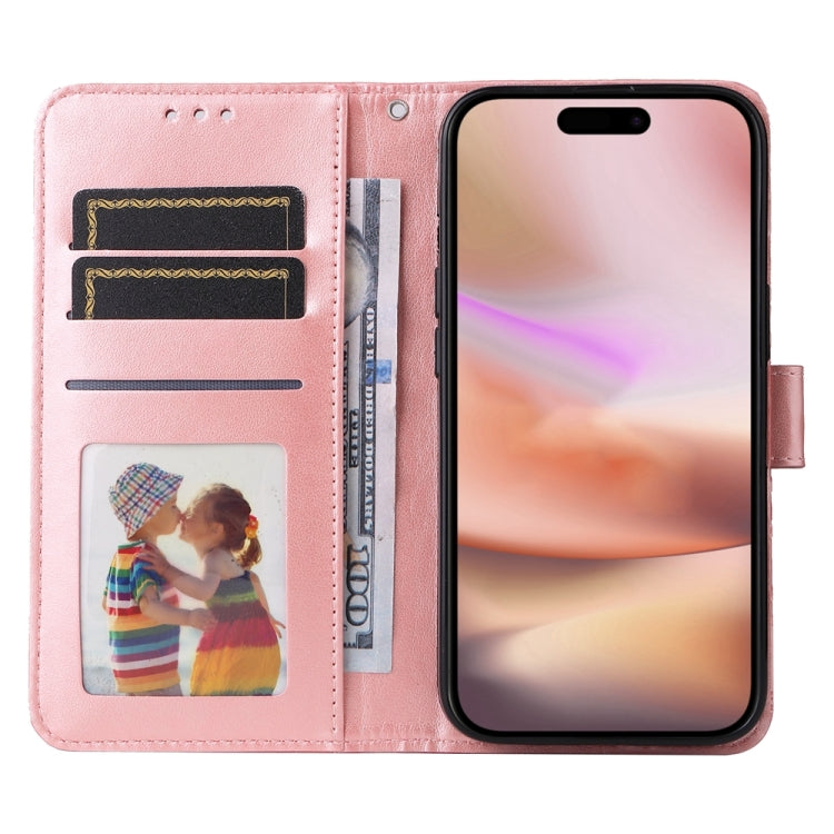 For iPhone 16 Plus Embossed Sunflower Leather Phone Case(Pink) - iPhone 16 Plus Cases by PMC TechLife | Online Shopping South Africa | PMC TechLife | Buy Now Pay Later Mobicred