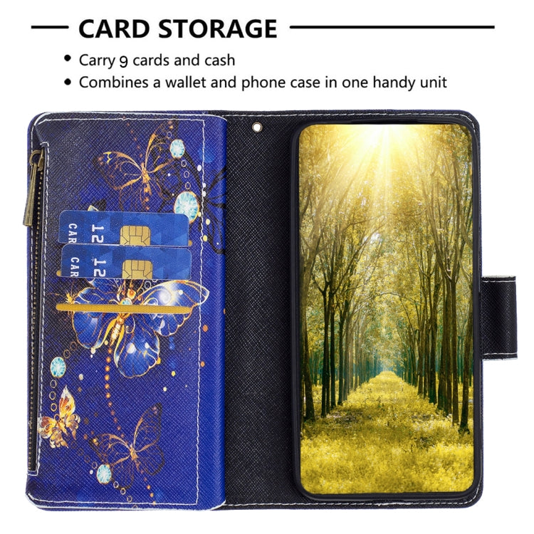For iPhone 16 Colored Drawing Pattern Zipper Phone Leather Case(Purple Butterfly) - free shipping - PMC TechLife - Order now!