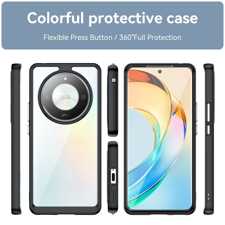 For Honor Magic6 Lite 5G Colorful Series Acrylic Hybrid TPU Phone Case(Black) - Honor Cases by PMC TechLife | Online Shopping South Africa | PMC TechLife | Buy Now Pay Later Mobicred