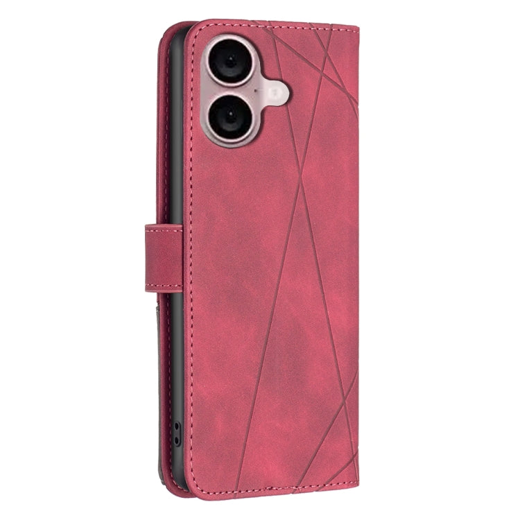 For iPhone 16 Magnetic Buckle Rhombus Texture Leather Phone Case(Red) - iPhone 16 Cases by PMC Jewellery | Online Shopping South Africa | PMC Jewellery | Buy Now Pay Later Mobicred