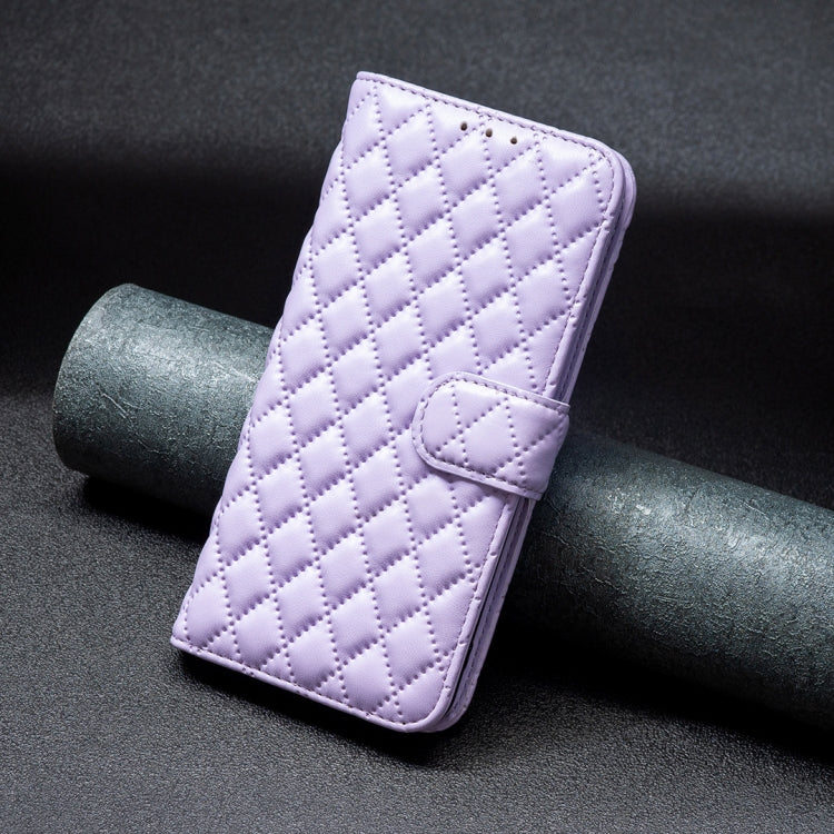 For iPhone 16 Pro Diamond Lattice Wallet Flip Leather Phone Case(Purple) - iPhone 16 Pro Cases by PMC TechLife | Online Shopping South Africa | PMC TechLife | Buy Now Pay Later Mobicred