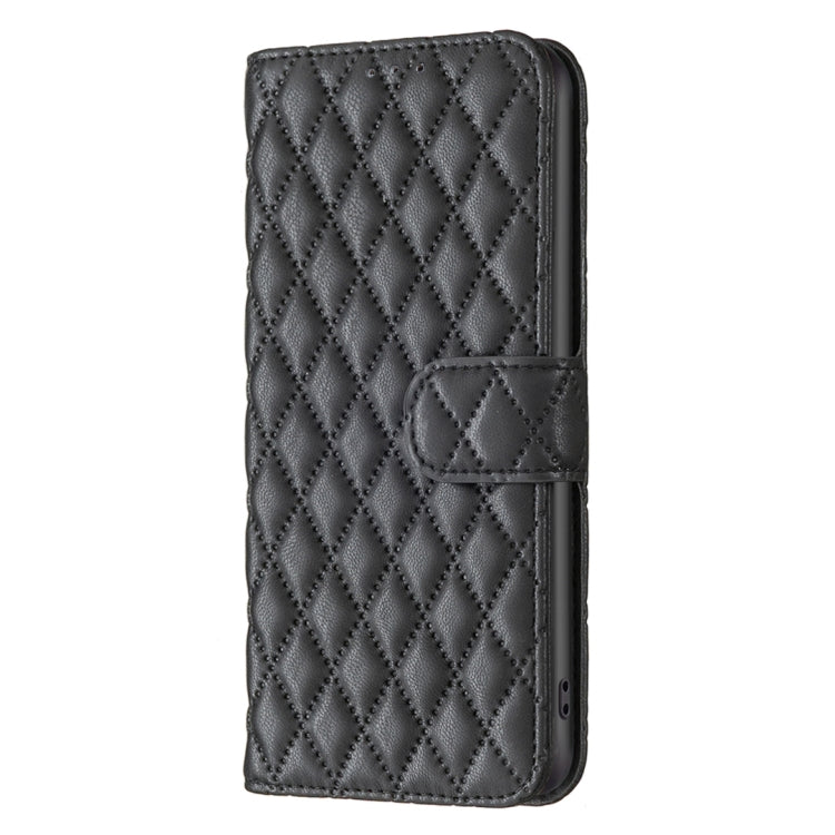 For iPhone 16 Diamond Lattice Wallet Flip Leather Phone Case(Black) - iPhone 16 Cases by PMC TechLife | Online Shopping South Africa | PMC TechLife | Buy Now Pay Later Mobicred