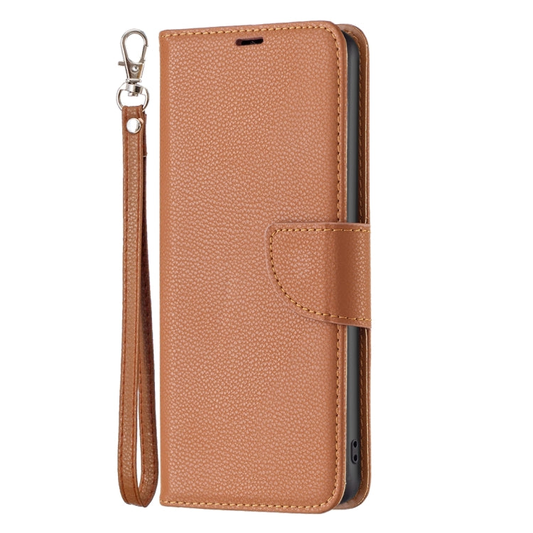 For iPhone 16 Plus Litchi Texture Pure Color Flip Leather Phone Case(Brown) - iPhone 16 Plus Cases by PMC Jewellery | Online Shopping South Africa | PMC Jewellery | Buy Now Pay Later Mobicred