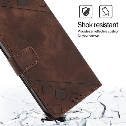 For iPhone SE 2024 Skin-feel Embossed Leather Phone Case(Brown) - More iPhone Cases by PMC Jewellery | Online Shopping South Africa | PMC Jewellery | Buy Now Pay Later Mobicred