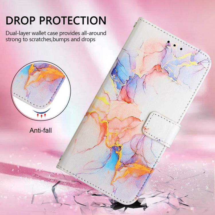 For iPhone SE 2024 PT003 Marble Pattern Flip Leather Phone Case(Galaxy Marble White LS004) - More iPhone Cases by PMC Jewellery | Online Shopping South Africa | PMC Jewellery | Buy Now Pay Later Mobicred
