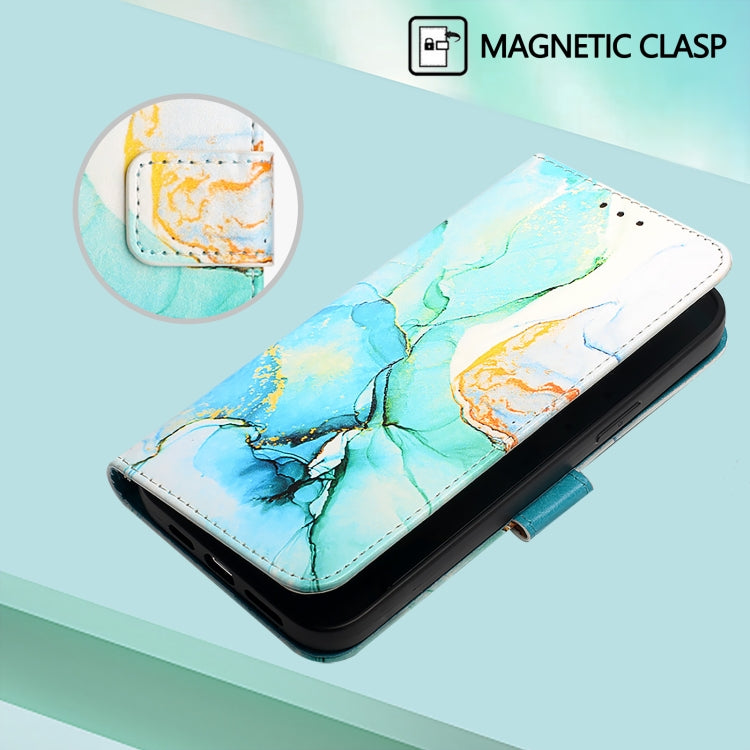 For iPhone 16e PT003 Marble Pattern Flip Leather Phone Case(Green) - iPhone 16e Cases by PMC TechLife | Online Shopping South Africa | PMC TechLife | Buy Now Pay Later Mobicred