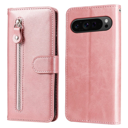 For Google Pixel 9 Pro Fashion Calf Texture Zipper Leather Phone Case(Rose Gold) - Google Cases by PMC Jewellery | Online Shopping South Africa | PMC Jewellery | Buy Now Pay Later Mobicred