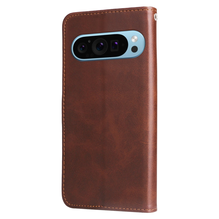 For Google Pixel 9 Fashion Calf Texture Zipper Leather Phone Case(Brown) - Google Cases by PMC Jewellery | Online Shopping South Africa | PMC Jewellery | Buy Now Pay Later Mobicred