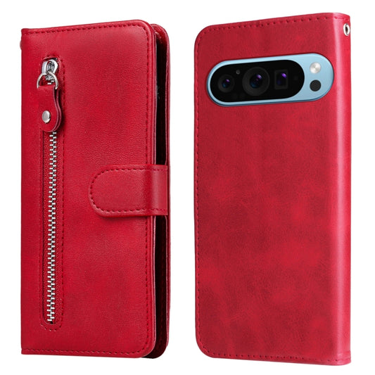 For Google Pixel 9 Fashion Calf Texture Zipper Leather Phone Case(Red) - Google Cases by PMC Jewellery | Online Shopping South Africa | PMC Jewellery | Buy Now Pay Later Mobicred