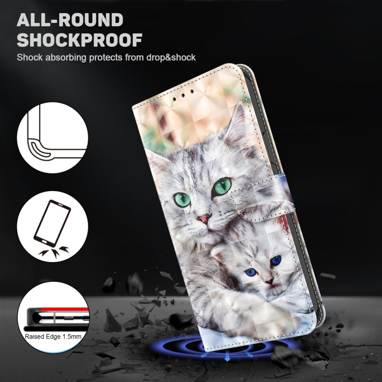 For Google Pixel 9 3D Painted Pattern Leather Phone Case(Two Loving Cats) - Google Cases by PMC Jewellery | Online Shopping South Africa | PMC Jewellery | Buy Now Pay Later Mobicred