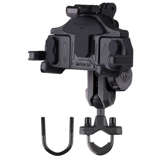 MOTOSLG Crab Motorcycle Phone Clamp Bracket U-Type Headbar Mount with Anti-theft Lock(Black) - Holder by MOTOLSG | Online Shopping South Africa | PMC Jewellery | Buy Now Pay Later Mobicred