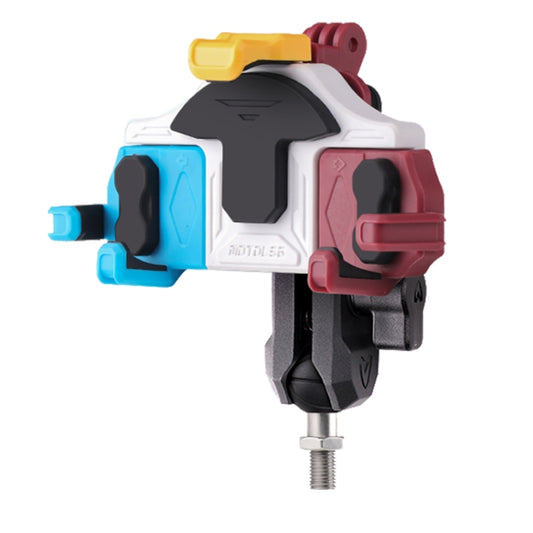 MOTOSLG Crab Motorcycle Phone Clamp Bracket M10 Ballhead Mount(Blue White Red) - Holder by MOTOLSG | Online Shopping South Africa | PMC Jewellery | Buy Now Pay Later Mobicred