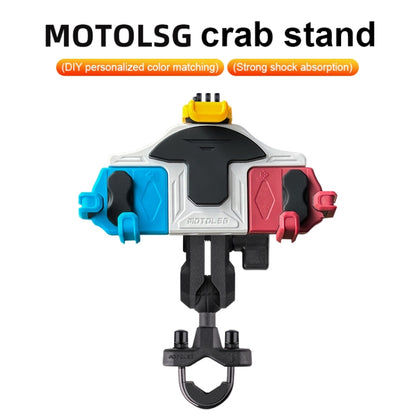 MOTOSLG Crab Motorcycle Phone Clamp Bracket U-Type Headbar Mount(Black) - Holder by MOTOLSG | Online Shopping South Africa | PMC Jewellery | Buy Now Pay Later Mobicred