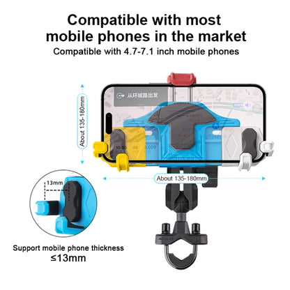 MOTOSLG Crab Motorcycle Phone Clamp Bracket U-Type Headbar Mount with Anti-theft Lock(Black) - Holder by MOTOLSG | Online Shopping South Africa | PMC Jewellery | Buy Now Pay Later Mobicred