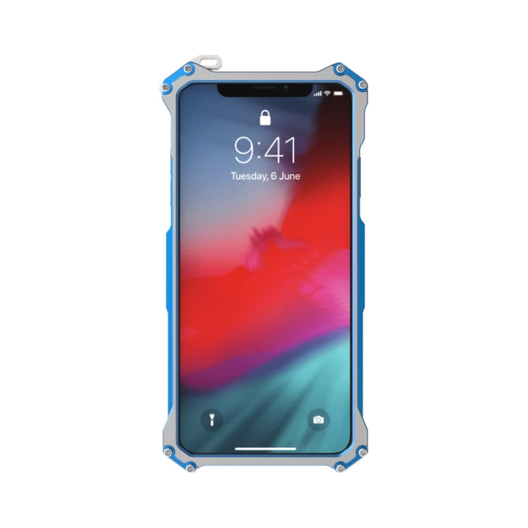 For iPhone XS Max R-JUST Shockproof Armor Metal Protective Case(Blue) - free shipping - PMC TechLife - Order now!