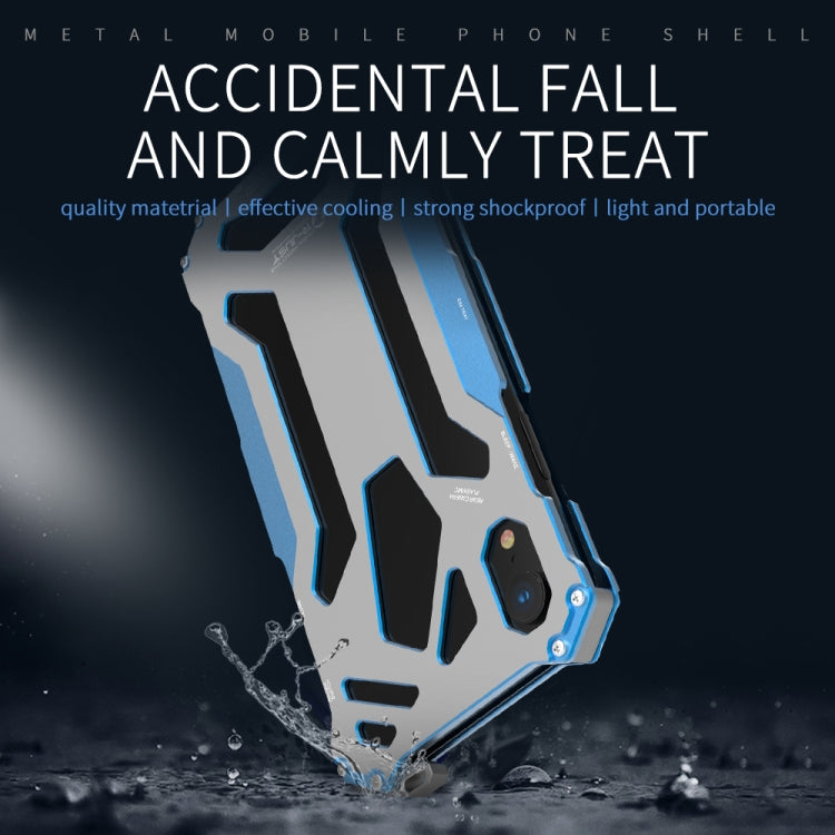 For iPhone XS Max R-JUST Shockproof Armor Metal Protective Case(Blue) - free shipping - PMC TechLife - Order now!