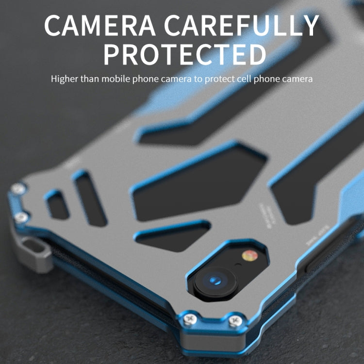 For iPhone XS Max R-JUST Shockproof Armor Metal Protective Case(Blue) - free shipping - PMC TechLife - Order now!