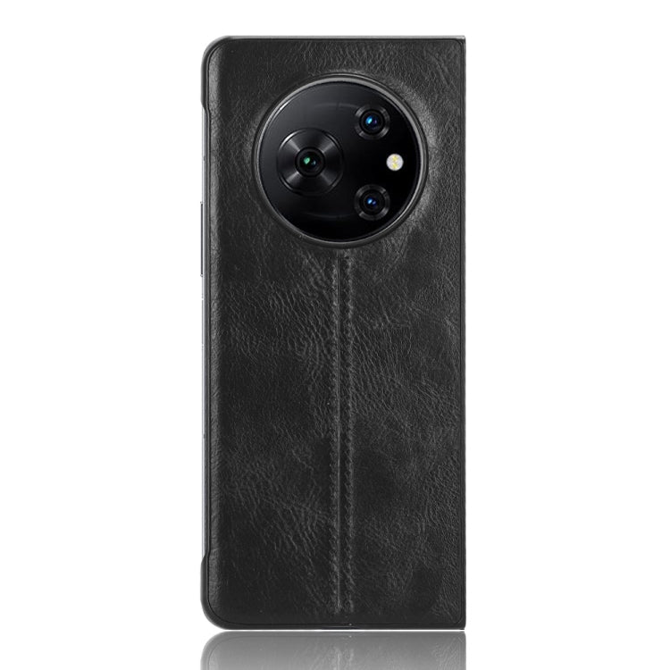 For Tecno Phantom V Fold Cow Pattern Sewing Back Cover Phone Case(Black) - free shipping - PMC TechLife - Order now!