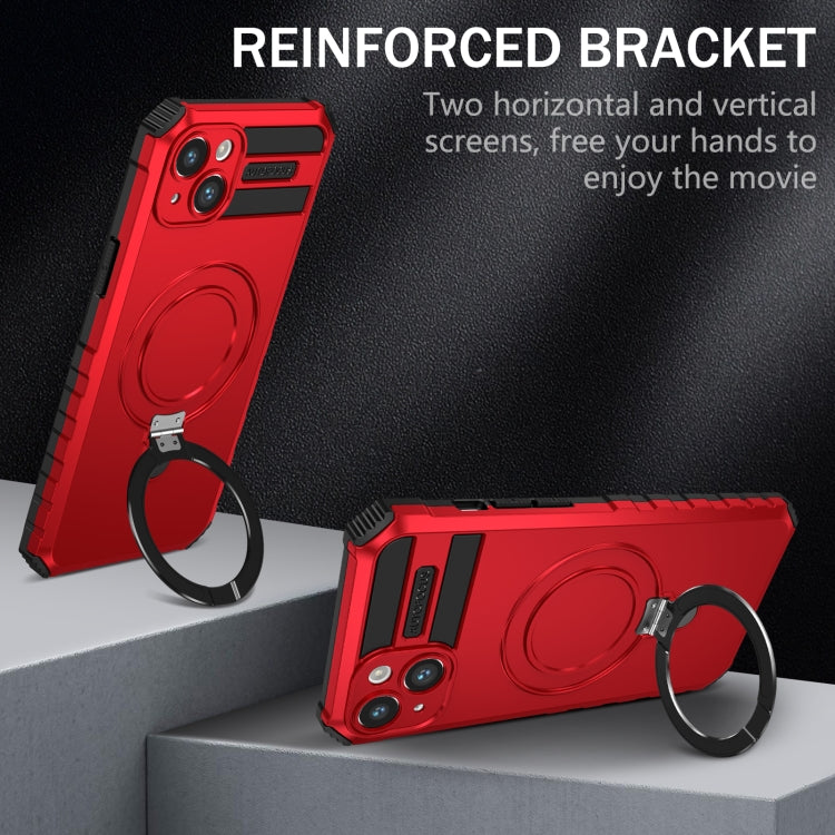 For iPhone 15 MagSafe Magnetic Holder Phone Case(Red) - iPhone 15 Cases by PMC Jewellery | Online Shopping South Africa | PMC Jewellery