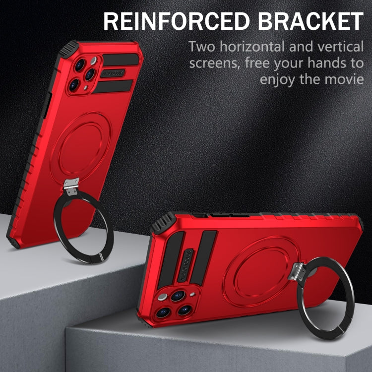 For iPhone 11 Pro MagSafe Magnetic Holder Phone Case(Red) - iPhone 11 Pro Cases by PMC TechLife | Online Shopping South Africa | PMC TechLife