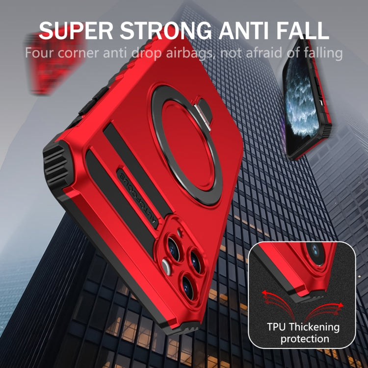 For iPhone 11 Pro MagSafe Magnetic Holder Phone Case(Red) - iPhone 11 Pro Cases by PMC TechLife | Online Shopping South Africa | PMC TechLife