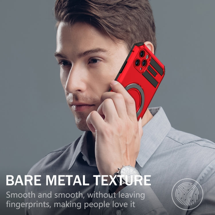 For iPhone 11 Pro MagSafe Magnetic Holder Phone Case(Red) - iPhone 11 Pro Cases by PMC TechLife | Online Shopping South Africa | PMC TechLife
